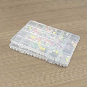 Plastic Storage Box 24 Compartment With Lid For Jewelry Organizers Desktop Use - Product Image 3