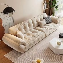 Fabric Cloud <b>Sofa</b> Creamy Style Straight Line Modern Design <b>For</b> Small Apartments Living Room - Product Image 3