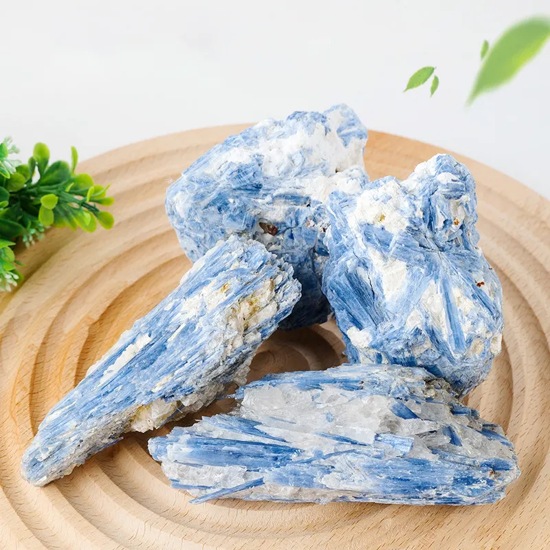 6-11CM doğal ham mavi kiyanit kaba Mineral şifa kristal düzensiz ev dekorasyon taş örneği