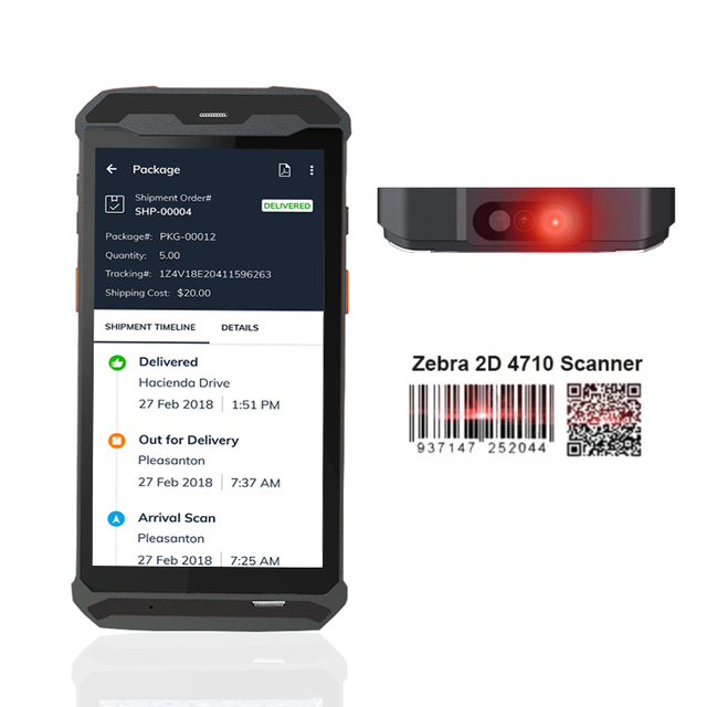 5.5 Inch Touch Screen NFC GPS- Enabled Rugged Industrial Android PDA Barcode Scanner with UHF RFID Reader for Data Collenction