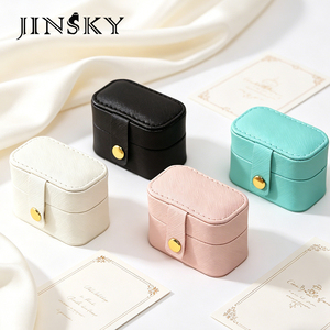 JINSKY Modern <b>Mini</b> Jewelry <b>Box</b> Portable Ring Earring <b>Storage</b> Travel Trinket Organizer Case Women Accessories Wholesale - Product Image 5