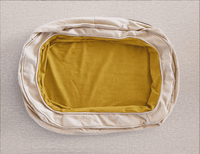 Lit orthopédique pour animaux de compagnie amovible en mousse orthopédique imperméable Beige ovale Anti-anxiété lit pour chien lit de couchage pour chat beignet