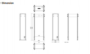 Hikvision ISD-SMG312L Störungsfreier Schnellerkennungs-Sicherheitstorschalter für Bahnhof, Schule, Krankenhaus Sicherheitsrahmen Metalldetektor - Product Image 3