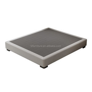 Modern Upholstered <b>Platform</b> <b>Bed</b> Base with Low Profile <b>Frame</b> & Wooden Headboard for Budget 3 Star Hotel Bedroom Furniture Sets - Product Image 6