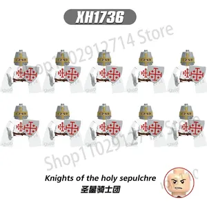 Set da 10 pezzi di mattoncini da costruzione con personaggi storici medievali, eroi di Sparta, crociati, soldati romani, action figure, giocattoli per età 14+. - Product Image 5