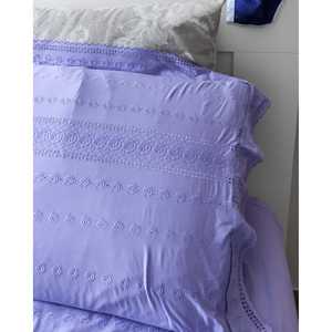 Daniele F. Single <b>King</b> <b>Size</b> <b>Bed</b> <b>Sheet</b> Set San Gallo Lace Cotton Wisteria-Colored Rose Embroidery 4pcs PVC Fitted <b>Sheets</b> - Product Image 2