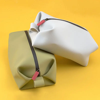 Organisateur de cosmétiques en silicone, trousse de maquillage durable, étanche, avec poignée, personnalisable, pour sac de toilette