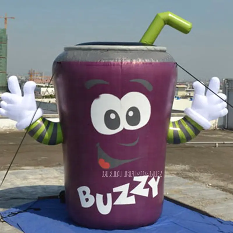 Botella inflable de lata para bebidas, promoción de publicidad