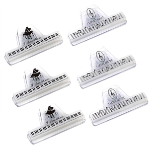 Clips transparentes de PC al por mayor para partituras, con diseño de clave de sol y piano, sujetadores de páginas de música para el aprendizaje del piano - Product Image 1