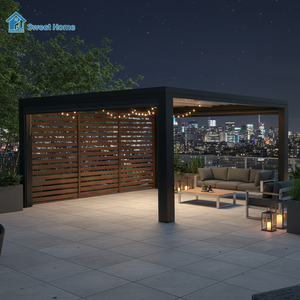 Pergola Motorizzata in Alluminio Sweet Home per Esterni con Porta Scorrevole in <span class=keywords><strong>Vetro</strong></span> e Illuminazione LED per Terrazza e Gazebo - Product Image 4