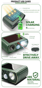 جهاز طارد للطيور والحيوانات يعمل بالطاقة الشمسية بالموجات فوق الصوتية للاستخدام الخارجي في الفناء لطرد الكلاب والطيور - Product Image 5