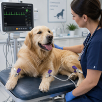 Adaptateur de câble d'électrocardiographe double fonction spécifique aux animaux de compagnie, avec clip et capuchon de queue violet en cuivre nickelé
