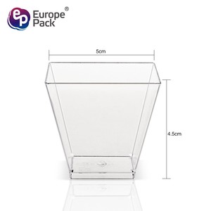 Venta caliente desechable transparente ps helado cuadrado mousse de postre de plástico tazas boda postre Decoración - Product Image 2
