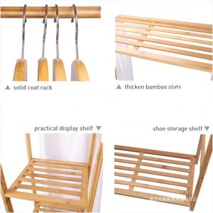Bamboo 6 Layer Heavy Duty <b>Clothes</b> <b>Rack</b> With Storage Shelves For Bedroom Closet Organization - Product Image 4