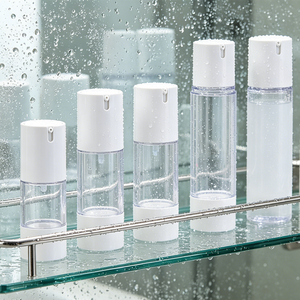 Petites bouteilles à pompe sans air en plastique AS de 15 ml, recyclables, transparentes, pour l'emballage des soins de la peau - Product Image 6