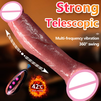 Delove XXL-Ferngesteuerter Realistischer Teleskop-Dildo mit Schubfunktion, Heizung und G-Punkt-Stimulation für Frauen