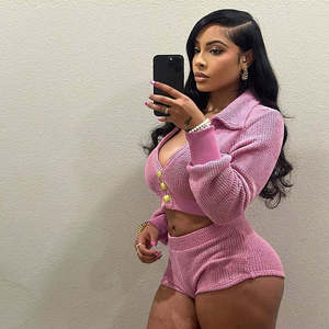 Completi in maglia da donna su misura <span class=keywords><strong>2</strong></span> pezzi con maglione elasticizzato a maniche lunghe stile Casual per l'inverno - Product Image 5