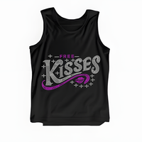 Transfert thermique personnalisé Bling Kisses avec strass pour T-shirt