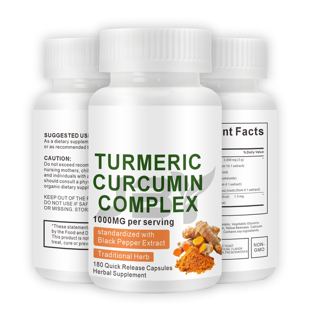 OEM Private Label Turmeric Curcumin Capsules with Black Pepper for Joint Support, Vegan Formula, Low MOQ, GMP Certified Factory