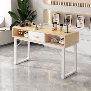 Mesa de Manicura Moderna de Madera, Mueble de Salón con Cajón de Almacenamiento y Sillón - Product Image 2