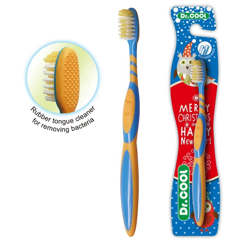 Escova de dentes de cerda extra macia, alça de borracha personalizada do preço barato para as crianças