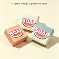 Boîte d'emballage de savon réutilisable, écologique, biodégradable, en matériaux recyclés, imperméable, avec logo personnalisé, auto-érectible, design en papier artistique