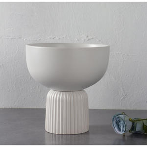 مزهرية سيراميك دائرية باللونين الأبيض والأسود، ديكور منزلي صديق للبيئة للفنادق وحفلات الزفاف، إناء زهور بتصميم عصري بسيط - Product Image 4