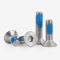 Offre Spéciale 304 acier inoxydable vis à tête fraisée bleu Nylon Patch vis filetage Nylon Patch Torx boulons à tête plate
