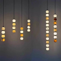 Luminaire suspendu LED moderne de luxe personnalisé en marbre empilé, hauteur réglable, pour escalier, hôtel, villa