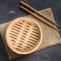 Panier à vapeur en bambou chinois 10 pouces, vente en gros, panier alimentaire portable unique, ustensiles de cuisine, restaurant, sushi, riz