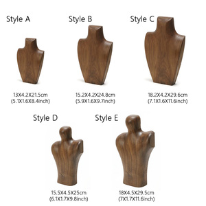 Présentoir à bijoux en bois marron élégant de style <span class=keywords><strong>vintage</strong></span>, <span class=keywords><strong>buste</strong></span> de mannequin pour colliers - Product Image 2