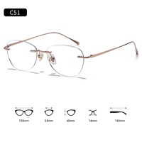 Montura de Titanio Puro 99525 para Gafas Ópticas, Montura Clásica sin Aro, Superligera, Alta Calidad, Suministro Directo de Fábrica