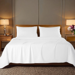 Bộ đồ giường khách sạn <span class=keywords><strong>1200</strong></span> chủ đề đếm tấm Bộ Ga trải giường đặt Trắng 1200tc <span class=keywords><strong>1200</strong></span> TC 100% tấm bông đặt - Product Image 1