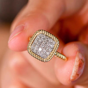 Anello di Diamanti T0179 in Oro Massiccio 18K, Colore H Naturale, Classico Anello di Fidanzamento per Donna - Product Image 1