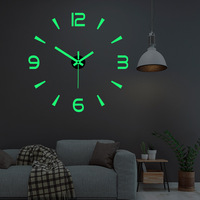 Jam dinding Quartz gaya antik DIY, jarum pemindai bisu akrilik Digital untuk dekorasi ruang tamu dengan kemasan kotak