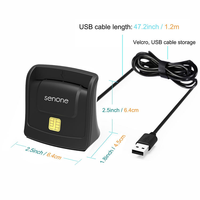 Kabel USB 2.0 Universal Plug and Play Panjang 1.2m Pembaca Kartu Pintar IC ID Kredit untuk Verifikasi ID Kantor, Bank, dan Pemerintah