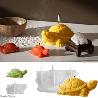 Moule en silicone 3D tortue de mer pour résine DIY, plâtre d'aromathérapie, décoration de bougie, outil artisanal pour bougie parfumée et gâteau