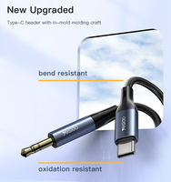 YAU36 Yesido Nylon Trenza USB Tipo C a 3,5mm Pin Jack Aux Cable para teléfono móvil Car Audio Cable Auriculares Aux Converter