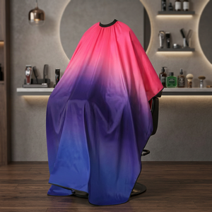 Cape de Barbier Unisexe en Polyester Violet Rose Durable et Imperméable avec Impression Numérique, Détection d'Aiguille, Couleur et Taille Personnalisables - Product Image 2