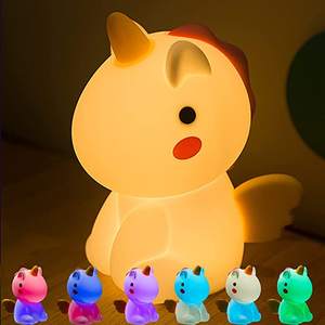 Baby Night Light Cartoon RGB ricaricabile lampada <span class=keywords><strong>unicorno</strong></span> LED luce notturna in silicone per la camera dei bambini - Product Image 1