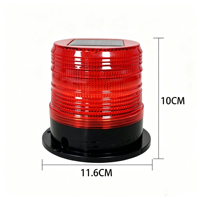 Balise LED 8W rechargeable solaire IP65 12-24V avec fixation magnétique, boîtier PC, lumière clignotante pour alerte de sécurité des chariots élévateurs et véhicules