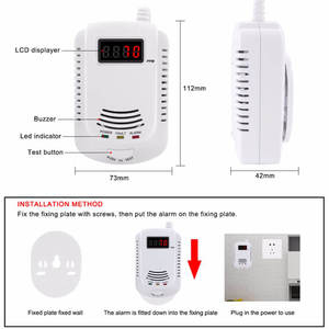 Nhà an ninh Hệ thống báo động với Methane gas Leak Detector ánh sáng màu đỏ Flash báo động cho Propane phân tích khí - Product Image 3