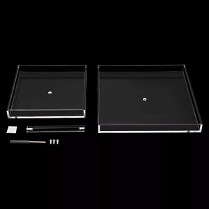 Support de rangement multifonctionnel moderne et portable en acrylique transparent double pour cosmétiques et parfums, idéal pour la salle de bain d'hôtel et le rangement de maquillage - Product Image 6