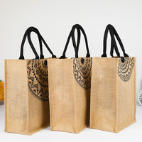 Sac à main en lin pour femmes imprimé de logo personnalisé à la mode Poignée de voyage réutilisable Cadeau Produit commercial Fourre-tout Sac en jute