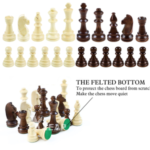 Set di Pezzi degli <span class=keywords><strong>Scacchi</strong></span> in Legno Pesanti Triplo Peso Leap, 9,8 cm (3,8 Pollici), Marrone e Bianco, Set da Torneo WG-WP38H CN - Product Image 5