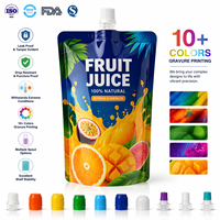 Op maat bedrukte 150ml 180ml 200ml fruitvormige staande spout pouch sapverpakking Doypack spout zak met logo