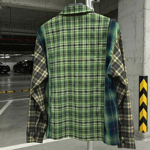 Luxury Heavyweight Boxy <b>Long</b> <b>Sleeve</b> <b>t</b> <b>Shirt</b> Streetwear Oversized <b>Button</b> up Cotton <b>T</b>-<b>shirt</b> Custom Plaid Flannel Rhinestone <b>Shirt</b> - Product Image 2