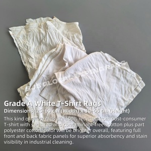 Paños de Limpieza Industriales de Algodón Blancos Recortados Tipo Camiseta para Uso Marino - Product Image 2