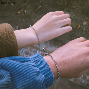 Chaîne cubaine non ternie en acier inoxydable aimant <span class=keywords><strong>Couple</strong></span> <span class=keywords><strong>Bracelet</strong></span> paire bijoux hommes et femmes <span class=keywords><strong>Bracelet</strong></span> cadeau de noël en gros - Product Image 1
