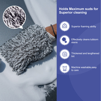 Gant de lavage de voiture en microfibre double face, épais et moelleux, sans peluches, pour l'entretien et le detailing automobile